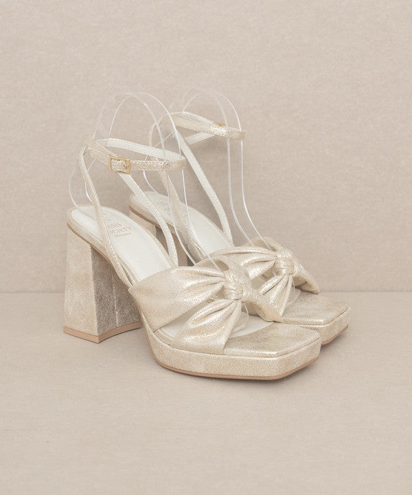 Zoey - Knotted Band Platform Heels - CrownofCouture