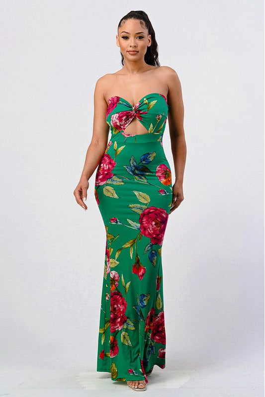 Floral Form maxi dress - CrownofCouture