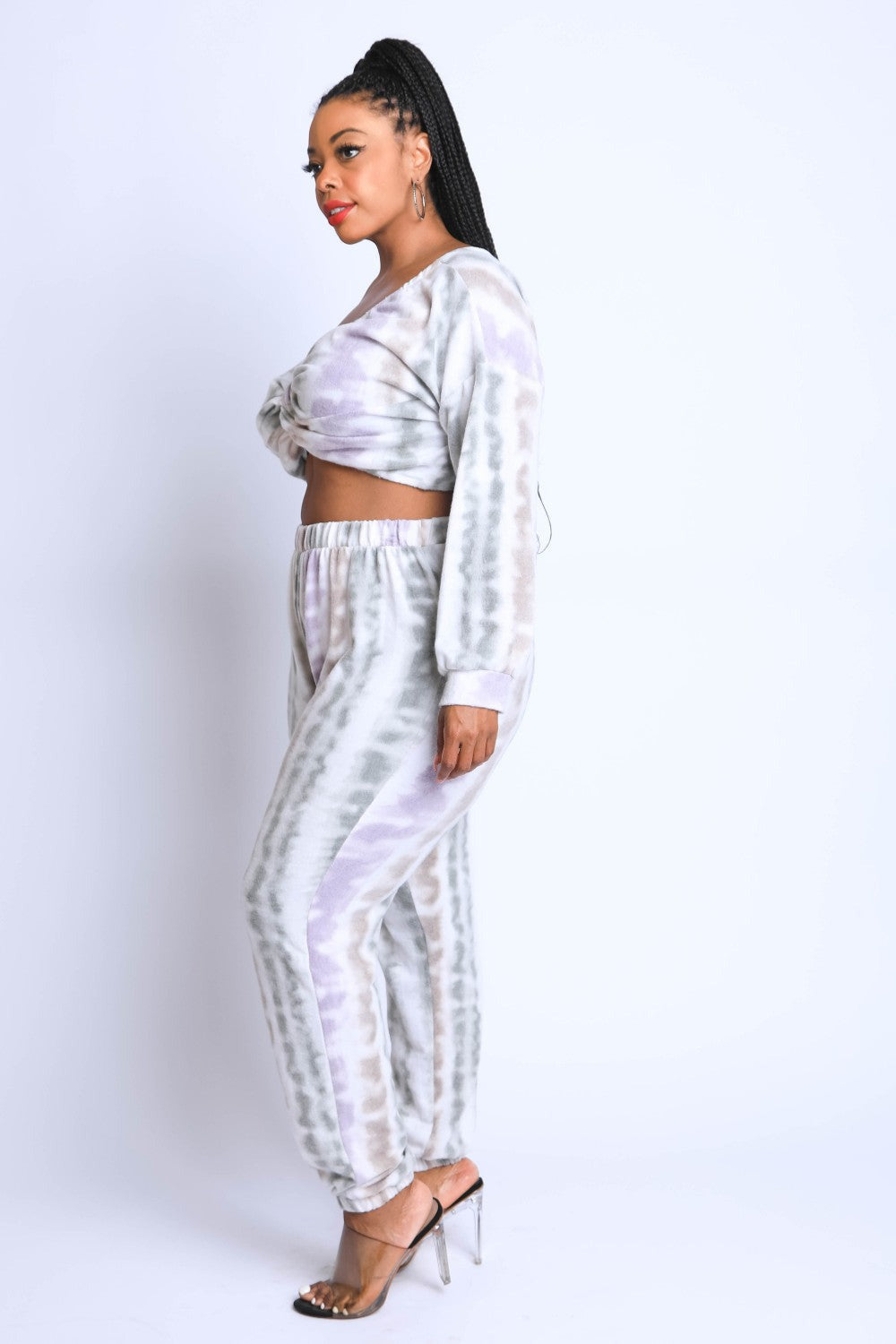 Tie Die Off Shoulder Set - CrownofCouture